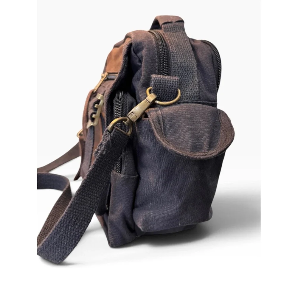 Rothco Unisex Canvas Tactical Shoulder Bag Brown Black Military Crossbody